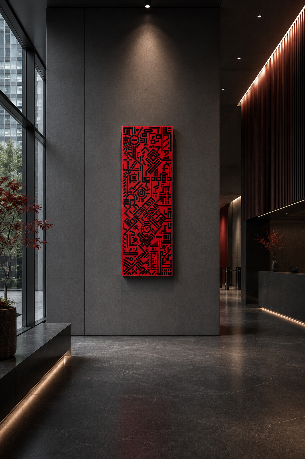 Entropy: Black on neon red 1