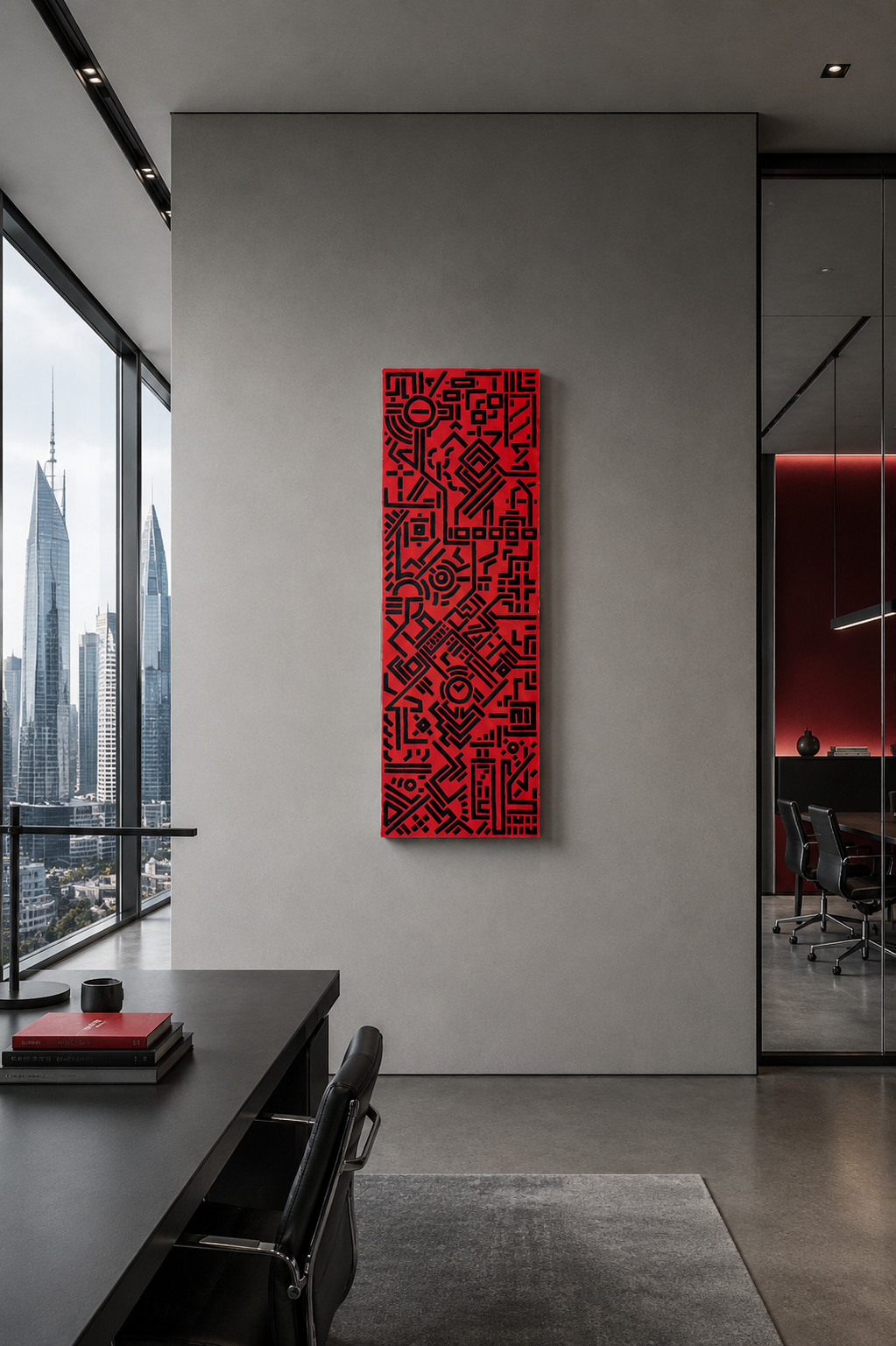 Entropy: Black on neon red 1