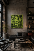 Skulls: Green on yellow 1